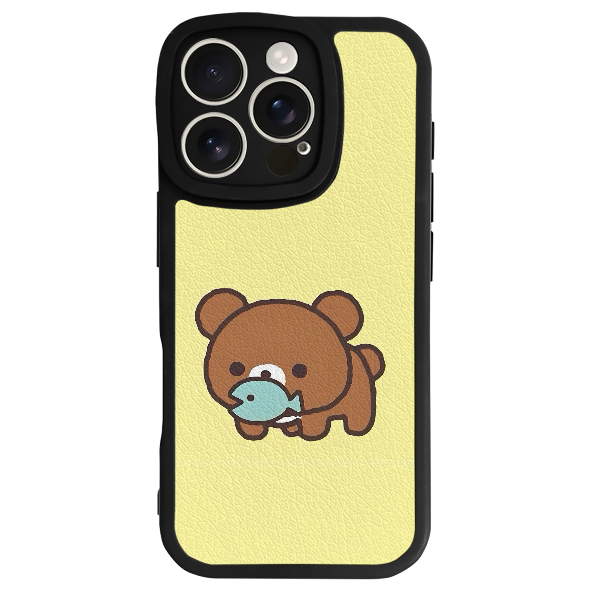 （画像用） リラックマ リラックマ キイロイトリ Rilakkuma Korilakkuma Kiiroitori 【iPhone 16シリーズ対応】シリコンスマホケース（レザー調） 材質：シリコン